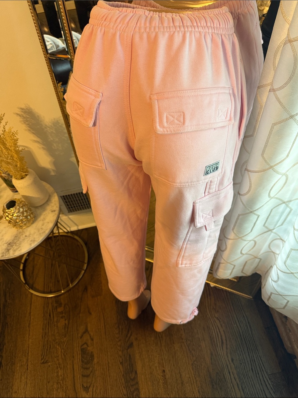 Casual Pink Cargo Sweatpants - Women